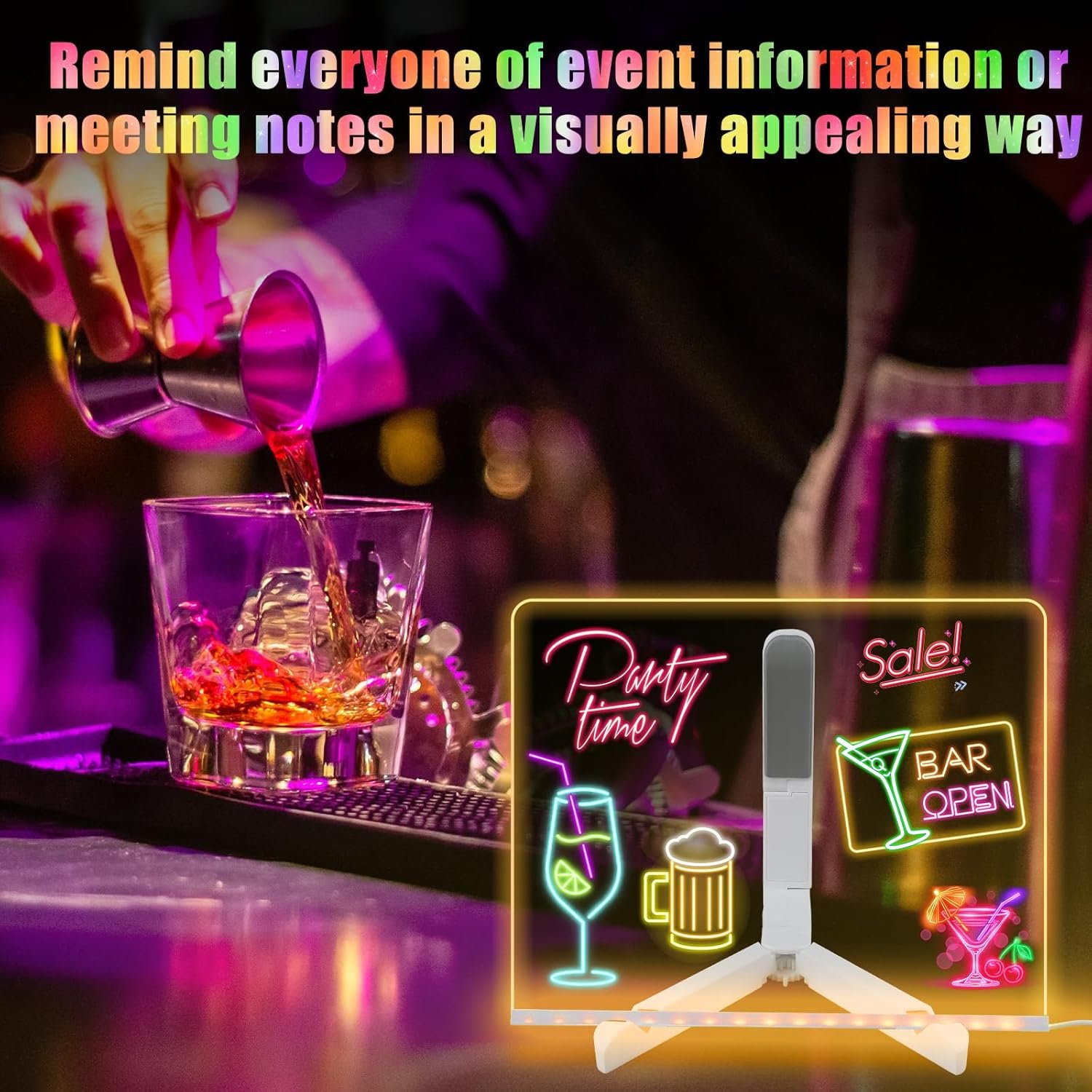 LED Acrylic Note Board with Color Lighting - Image 7