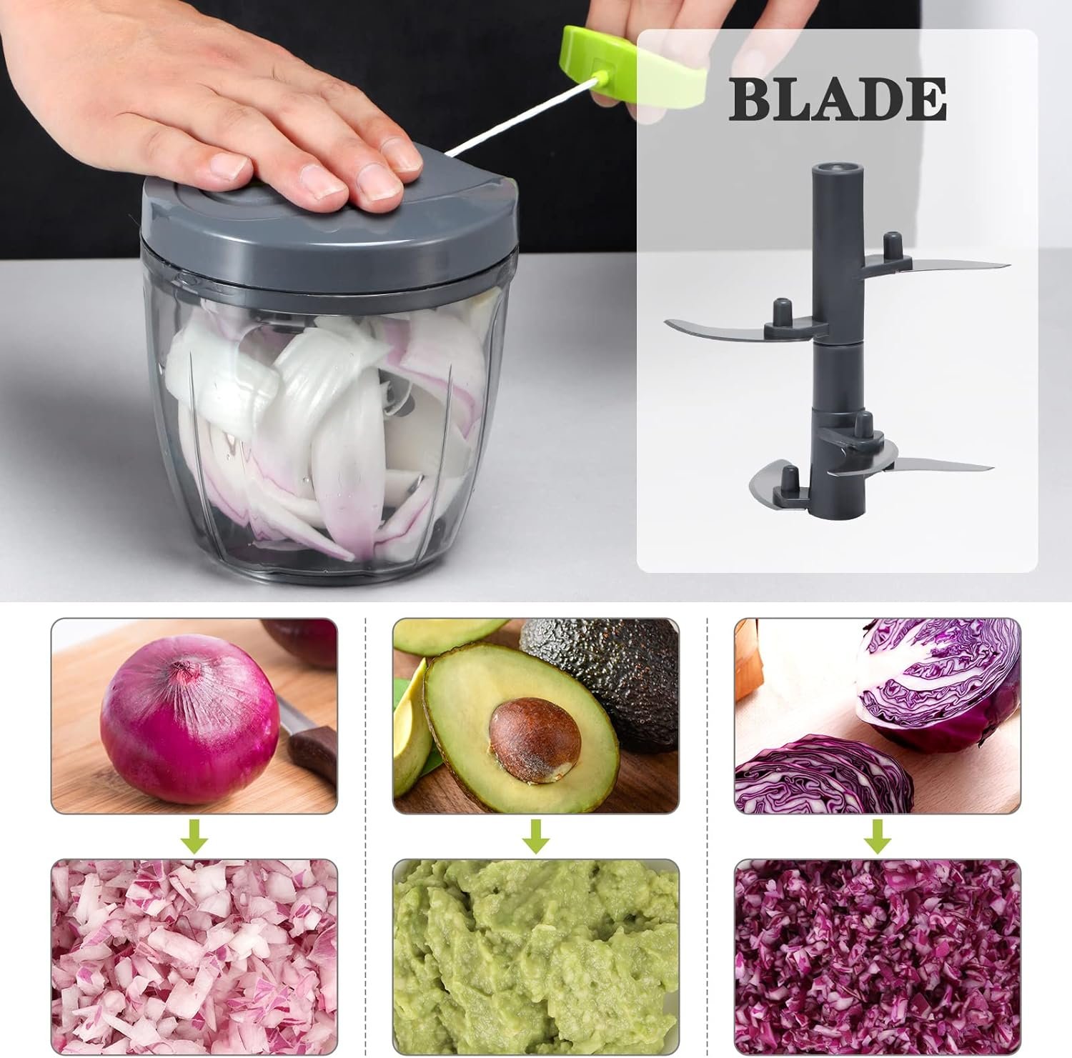 900ml Manual Food Chopper - Image 6