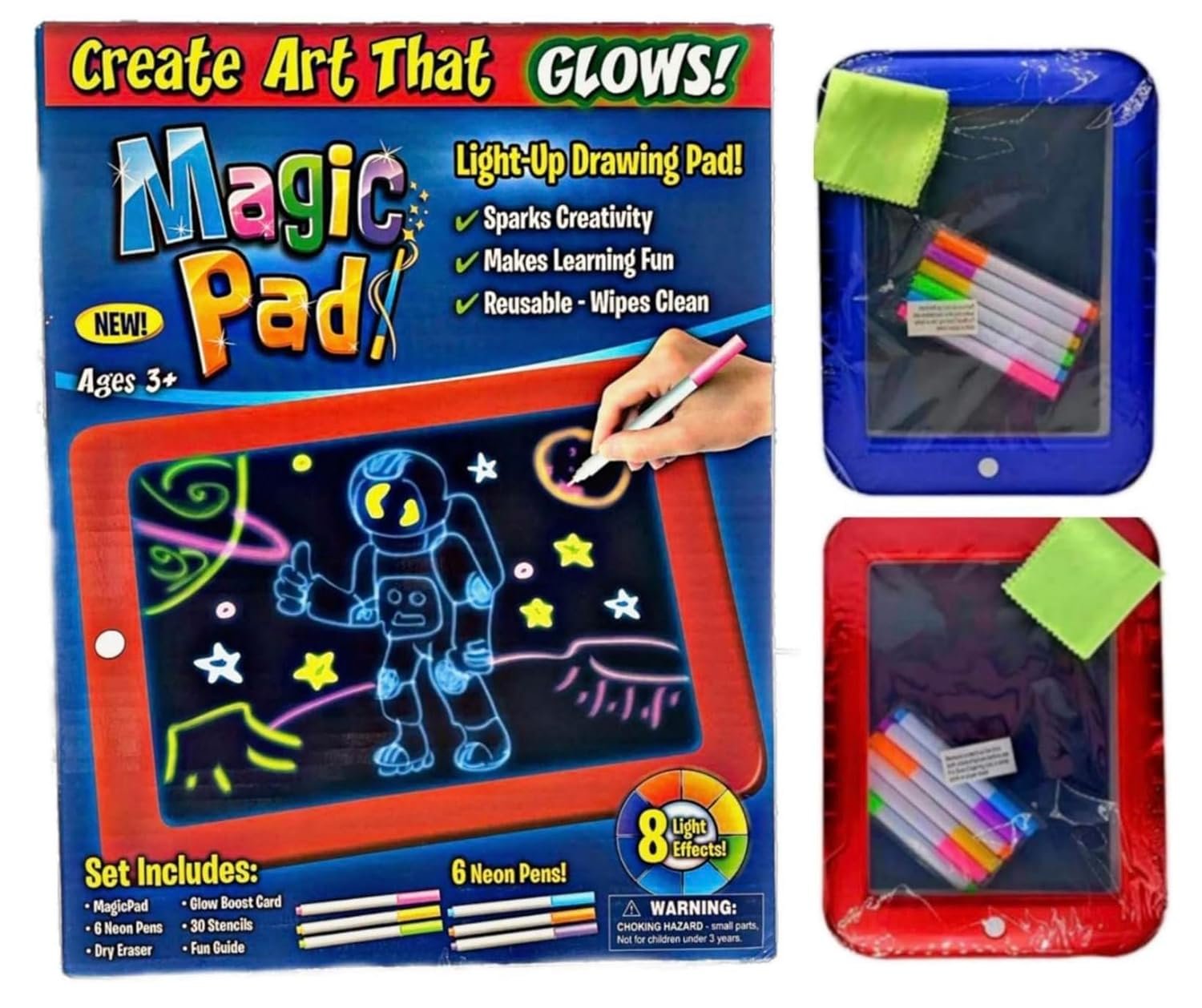 Kids Learning Magic Drawing Pad with LED Light Board - Image 7
