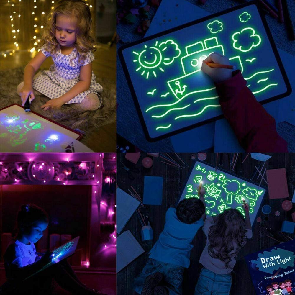 Kids Learning Magic Drawing Pad with LED Light Board - Image 8