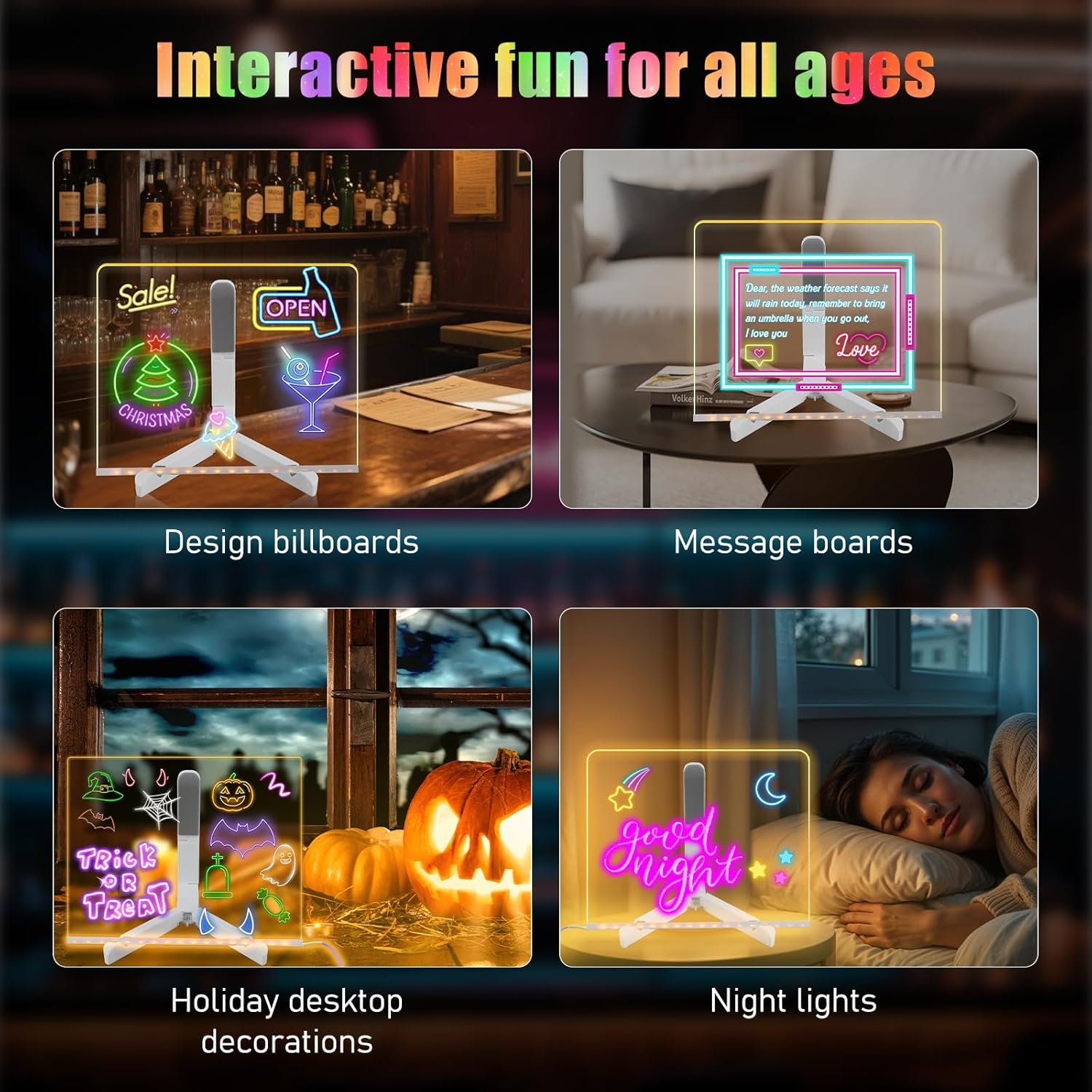LED Acrylic Note Board with Color Lighting - Image 9