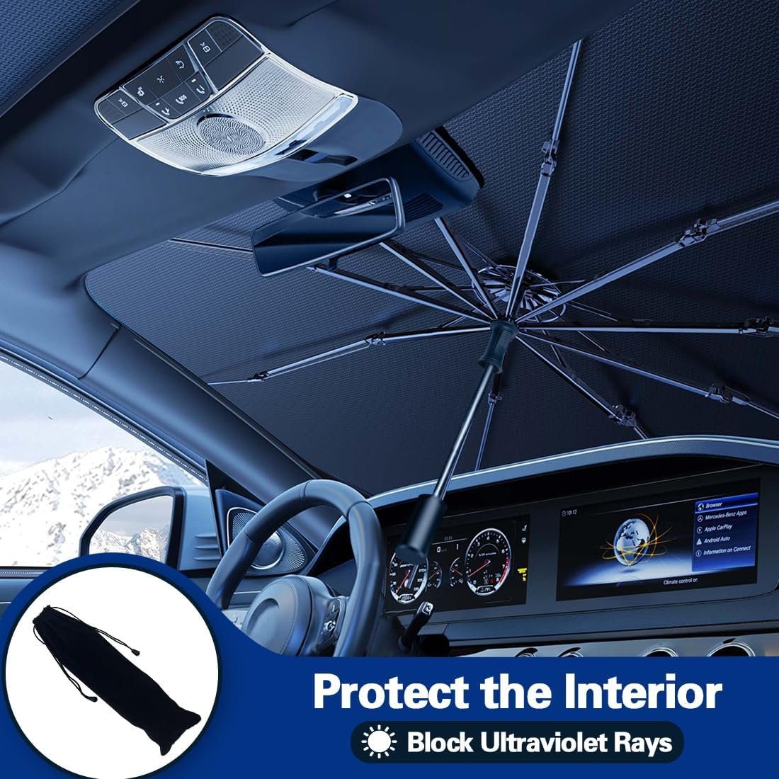 Foldable Windshield Sun Shade Umbrella for Cars - Image 6