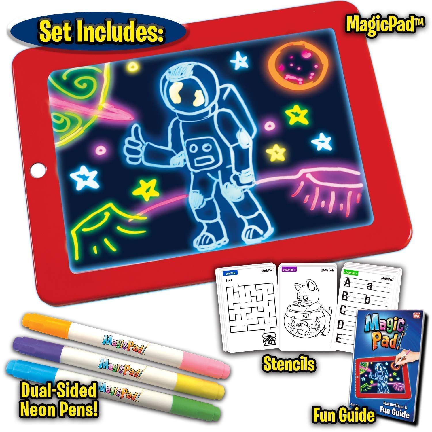 Kids Learning Magic Drawing Pad with LED Light Board - Image 5