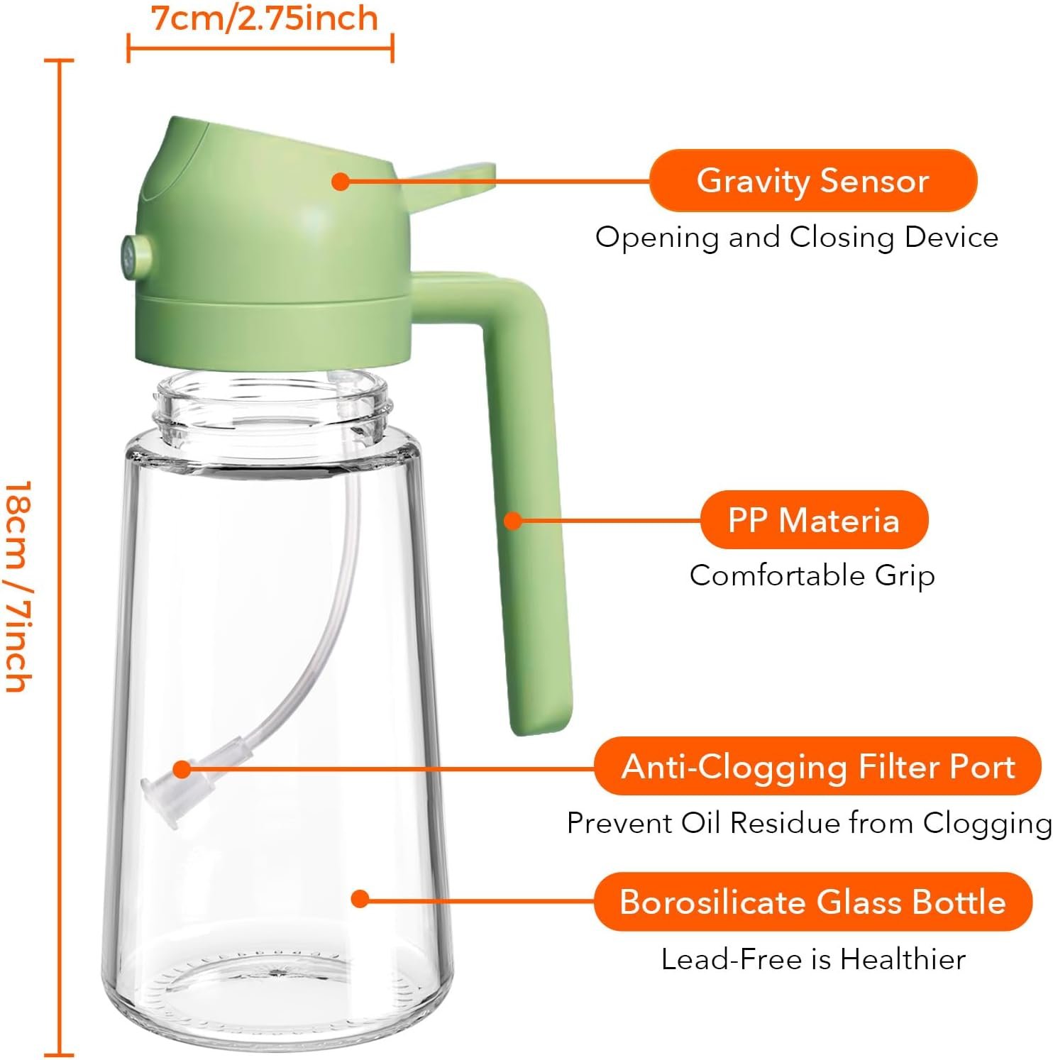 2-in-1 Oil Dispenser & Sprayer Bottle for Kitchen - Image 3