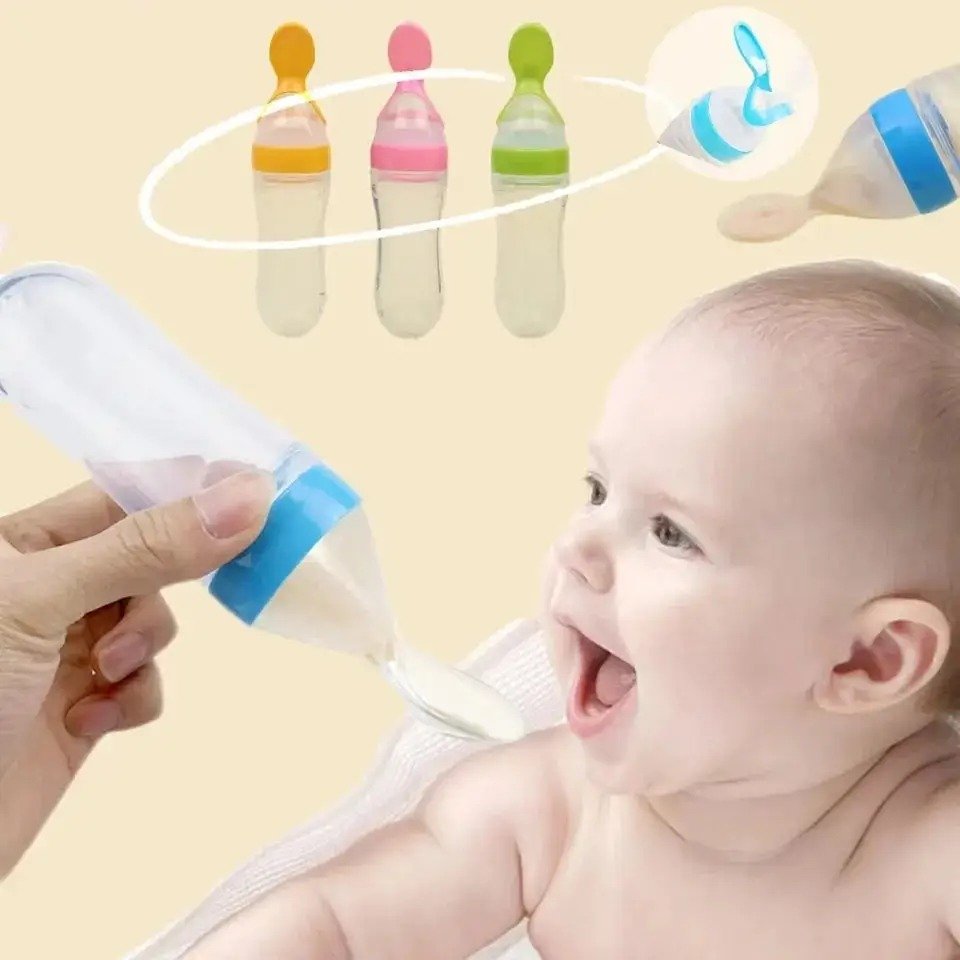 Silicone Baby Spoon Feeder Bottle - Image 2