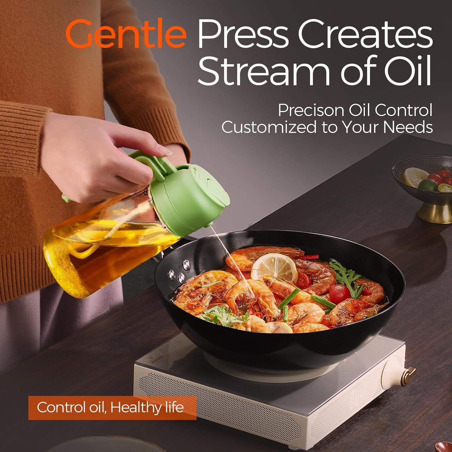 2-in-1 Oil Dispenser & Sprayer Bottle for Kitchen - Image 5