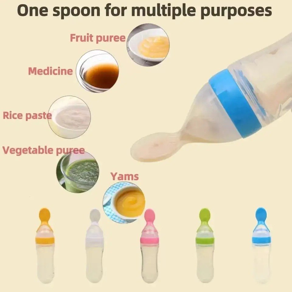 Silicone Baby Spoon Feeder Bottle - Image 4