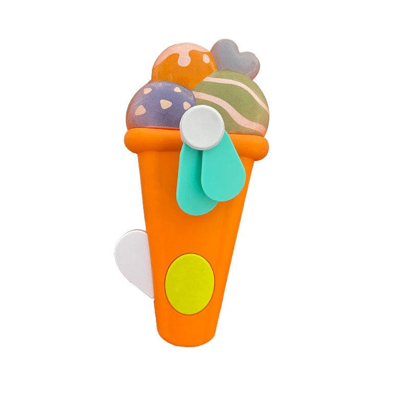 Hand Pressure Mini Fan for Kids, Cute Ice Cream Shape - Image 2