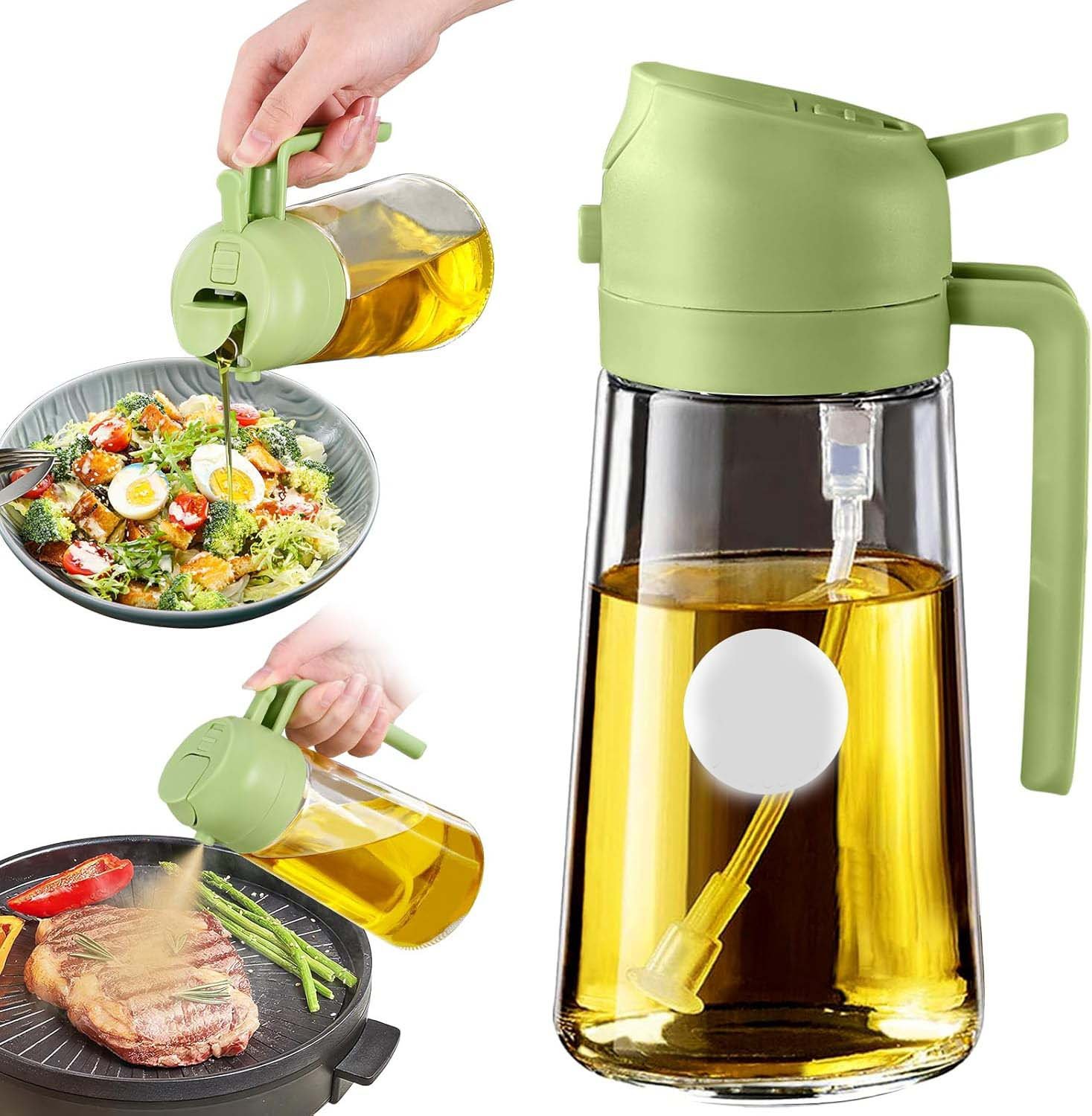 2-in-1 Oil Dispenser & Sprayer Bottle for Kitchen - Image 2
