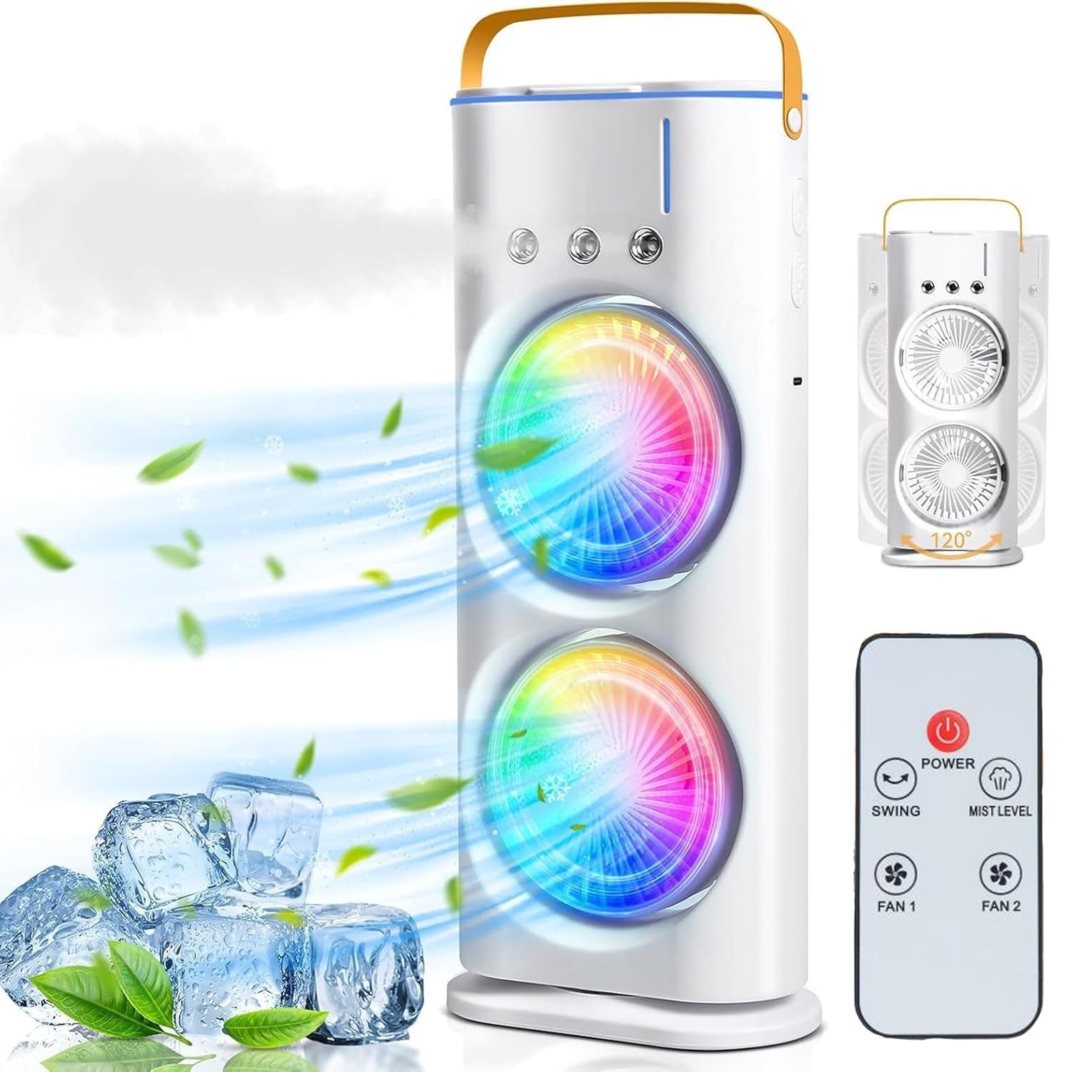 Portable Air Cooler Mini Fan with 3 Mist Spray Modes - Image 2